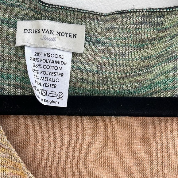 DRIES VAN NOTEN Striped Metallic knit duster long cardigan size Small - Picture 5 of 6